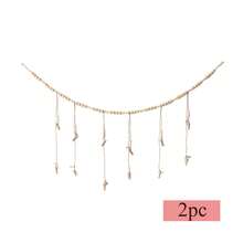 1pc Hanging Photo Display Rack With 12 Clips, Bohemian Wooden Bead Garland, Bohemian Style Collage Photo Frame Decor For Dorm, Classroom, Bedroom - 12 Clips - View 5