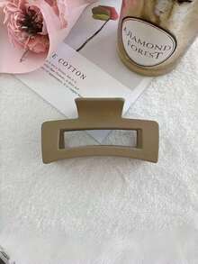 4/2/1 Pcs Women Black, White, Brown Square Large Plastic Hair Clips, Fashion Elegant Versatile Minimalist Style, Suitable For Daily, Party, Work, Vacation, Can Be Used For Hairstyling, Washing, Makeup, Matching Outfits, Essential Hair Accessory For Students And Office Workers In Summer, Autumn And Winter - One Size Fits All - View 7
