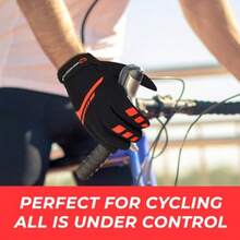 Cycling Gloves For Men Women, Full Finger, Anti-Slip Touchscreen Breathable Mountain Bike Gloves For MTB Riding, BMX, ATV, Road Racing, Bicycle.Climbing And Outdoor Sports - 紅色的 - 查看 5