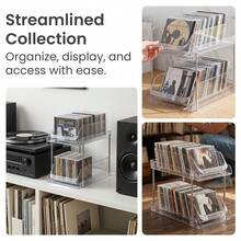 CD DVD Storage Rack Clear Plastic Drawer Organizer With Smooth Pull Out Drawers - Transparente - 2 niveles - Ver 3