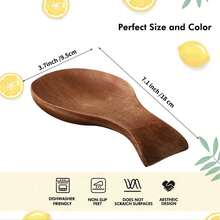 1/2pcs Wooden Spoon Holder, Suitable For Kitchen Countertop - Rustic Style Spatula, Coffee Spoon And Soup Spoon Holder - Brown Wooden With Curved Design, Perfectly Matches Modern Table Decor - View 5