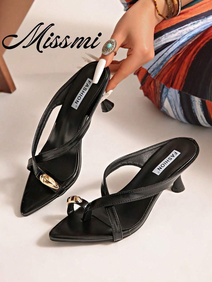 5cm New Colorblock Minimalist Wedge Thong Sandals, Women's Open Toe High Heels For Summer 2025,Kitten Heels,Flip Flops