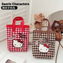 SANRIO 3/Lio 正版授權千鳥格 Kitty 貓手機包 女款卡通手提斜跨迷你便攜包 可愛開學季 - 彩色 - 查看 2