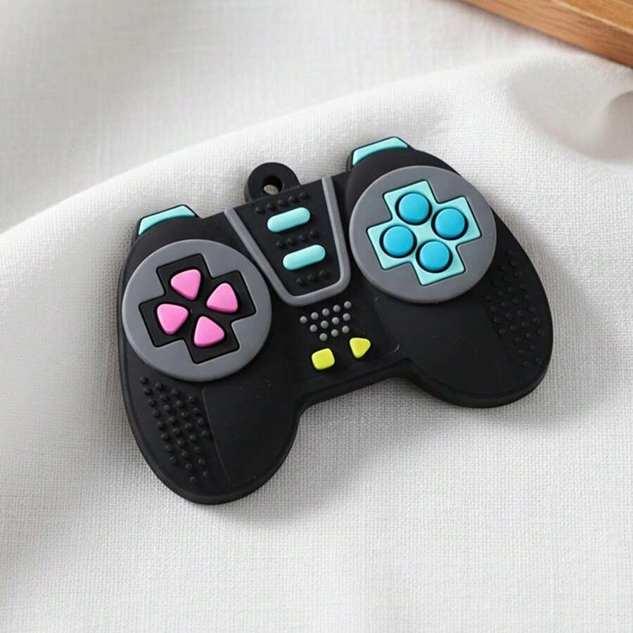 Game Console Shaped Silicone Teether, Simulated Game Console Teether, Pressing Sensory Teether, Suitable For Babies 0+
