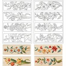 Pre-Printed Fun Floral Bookmarks Water-Soluble Pattern Stabilizer For Embroidery, Fun Themed Embroidery Applique Stickers, Suitable For Hand Sewing Enthusiasts And Beginners - B - View 14