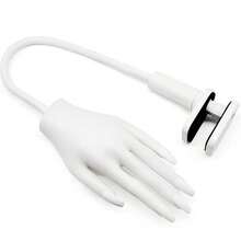 Mano de práctica para uñas acrílicas - Mano de silicona para práctica de uñas, puntas de uñas mejoradas que nunca se caen, mano de maniquí para práctica de uñas postizas, mano de maniquí flexible para práctica con 50 piezas de puntas de uñas. - Blanco - Ver 4