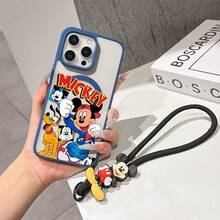 This Disney Mickey Mouse Pattern Lanyard Phone Case Features A Strong Magnetic Closure And Full Coverage Of Acrylic And TPU Material. It's Shockproof, Lightweight, And Suitable For IPhone17/16/11/13/15/15 Plus/15 Pro/15 Pro Max/12/14 Pro Max/11 Pro Max/12 Pro/12 Pro Max/13. It's A Popular Birthday Gift, Business Gift, Durable, Stain-Resistant, And Fingerprint-Resistant New Phone Case For Men And Women. It Also Includes A Mickey Mouse Phone Case And Mickey Mouse Doll Bracelet. Compatible With SamsungGalaxy S20, S21, S22, S23, And S24 Series. It's The Perfect Gift For Friends And Family. This Stylish Phone Case Is Fun, Lightweight, And Durable. IPhone17 Pro Max Phone Case, Minnie Phone Case. - màu đen - Xem 6