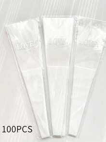 50/100pcs Single Rose Flower Sleeve Plastic Single Flower Packaging Bags, Suitable For Mother's Day, Graduation, Wedding, Birthday, Valentine's Day Party - Multicolor - View 13