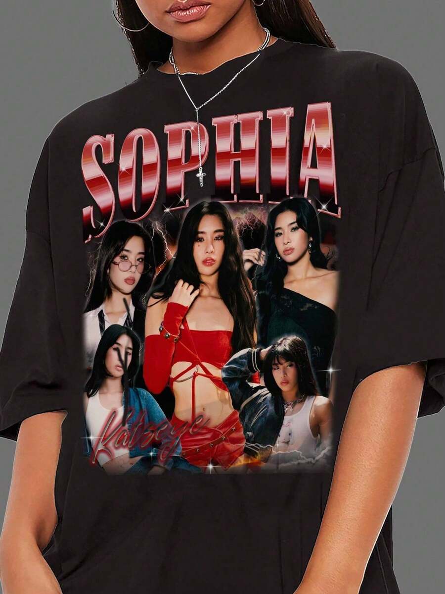 2026 Lara Raj Retro Tee - Katseye Merch - Tillbaka 5 - Visa 1