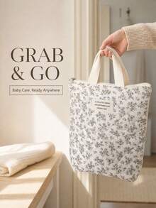 1pc Quilted Multi-Functional Diaper Bag Designed For Babies And Newborns, Portable Mommy Handbag With Large Capacity, Waterproof Travel Storage Bag For Diapers, Care Essentials And Baby Care Products; Lightweight Diaper Storage Box Suitable For Outdoor, Daily Use And Travel; Compatible With Strollers, Pregnant Women Bag With Multiple Pockets; Dry And Wet Separation Design, Made Of Durable Fabric, Easy To Clean; Ideal For New Moms And Baby Christening Events - Multicolor - View 4