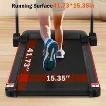 MERAX NEW Treadmills For Home, 2.5HP Quiet Folding Treadmill With Heart Rate Sensor, 300lbs Weight Capacity, 7.5MPH, Incline Treadmill With USB Charge Station & Bluetooth Speaker, 6 Shock-Absorbing - 黑色 - 查看 6