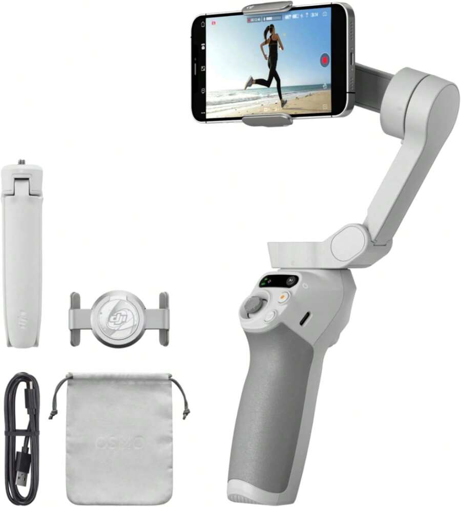Osmo Mobile SE, estabilizador para Celular Inteligente en Tres Ejes para teléfonos, portátil y Plegable, Brazo Extensible Integrado, para Android y, para videoblogs, y HCOE - Osmo Mobile SE - Ver 1
