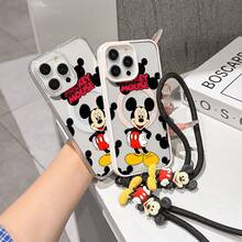This Disney Mickey Mouse Pattern Lanyard Phone Case Features A Strong Magnetic Closure And Full Coverage Of Acrylic And TPU Material. It's Shockproof, Lightweight, And Suitable For IPhone17/16/11/13/15/15 Plus/15 Pro/15 Pro Max/12/14 Pro Max/11 Pro Max/12 Pro/12 Pro Max/13. It's A Popular Birthday Gift, Business Gift, Durable, Stain-Resistant, And Fingerprint-Resistant New Phone Case For Men And Women. It Also Includes A Mickey Mouse Phone Case And Mickey Mouse Doll Bracelet. Compatible With SamsungGalaxy S20, S21, S22, S23, And S24 Series. It's The Perfect Gift For Friends And Family. This Stylish Phone Case Is Fun, Lightweight, And Durable. IPhone17 Pro Max Phone Case, Minnie Phone Case. - Trong sáng - Xem 5