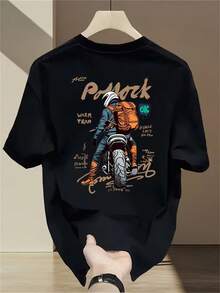 ChristmasTrendy Märke Tryckt Kortärmad T-shirt för Män Sommar Ny Casual Mångsidig Utomhus Sport Andningsbar Topp Het produkt - Vitt - Visa 8