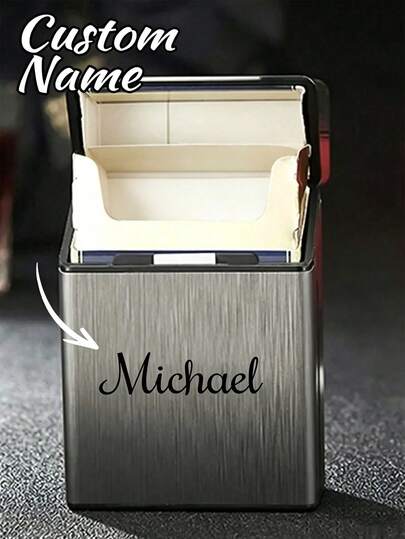 1pc Customized Engraved Cigarette Case, Personalized Cigarette Box, Gift For Husband, Boyfriend, Father, Men, Father's Day, Valentine's Day, Mother's Day, Grandfather, Birthday, Everyday Carry