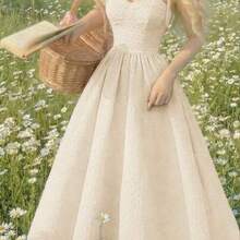 Women Midi Dresses - Apricot - View 1