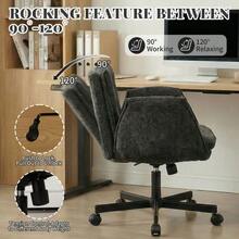Swivel Office Chair With Casters, Height Adjustable, With Folding Armrests, Supporting Up To 150 Kg, White. - Black - View 4
