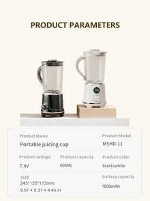 Portable Blender/Smoothie Maker, USB Rechargeable Countertop Juicer, Can Blend 15 Times Per Charge, Suitable For Outdoor Travel, Camping, And Kitchen Use. - Multicolor - View 10