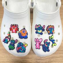 22入史迪奇鞋扣飾品 多款莉露史迪奇與安琪拉卡通鞋扣 防水橡膠鞋飾針 適用於洞洞鞋、泡泡拖鞋、背包、手環 節日禮物收藏組 - A - 查看 8