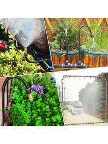 100FT Drip Irrigation Kit, Automatic Garden Watering System With Quick Connectors, 360 Bending Drippers Copper Misting Nozzles Greenhouse, Patio, Lawn Vegetable Garden. (30M) - A - View 6