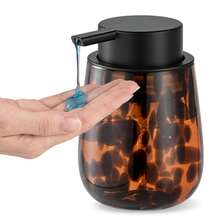 Dispensador de jabón de vidrio de mármol ámbar, botella con bomba recargable para jabón líquido, loción y lavado de manos, adecuado para la encimera de la cocina y el baño - Multicolor - Ver 1