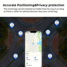 RSH AirTags 4入組鑰匙尋找器，智慧標籤兼容 Find My APP（僅支援 Apple 行動系統，不支援 Android），迷你智慧標籤防止鑰匙、背包、行李箱遺失（不支援 Android） - 黑色 - 查看 6