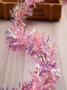 1pc 200cm Raindrop Glitter Edge Valentine's Day Wedding Gold Lace Baking Decoration Birthday Holiday Glitter Ribbon - Multicolor - View 10