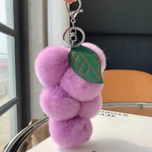 1pc Fluffy Grape Fashion Keychain, Suitable For Keys And Phones. Perfect For Daily Commute And Dates, Ideal Gift For Valentine's Day, Car Decoration, Women, Teachers And Back To School Season. - Multicolor - View 14