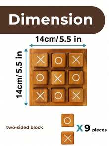 1pc/2pcs 3 Colors Optional Portable Wooden XO Tic Tac Toe Board Game, Logic Thinking Training, 2-Player Interactive Desktop Game, Coffee Table Decor Game, Living Room, Office Decor And Small Office Desk Bar, Wooden Mini Gift, Suitable For Games And Gifts, Home Decor, Suitable For Adults And Teenagers - Multicolor - View 8