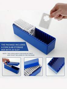 1pc 20-Coin Slots Storage Case With Organized Compartments, Capacity Durable Plastic Organizer For PCGS, NGC, PCCB And PMGab Slabs, For Professional Collectors And Dealers, Numismatic Professionals(Only Storage Case,Not Included Coin Slab) - Multicolor - View 1