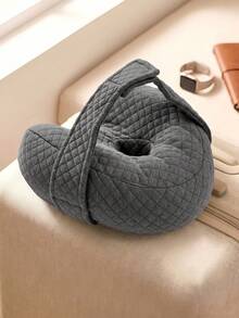 1pc Heart-Shaped Leg Pillow, Ergonomic Design With Memory Foam, Adjustable Strap Leg Support Cushion, Suitable For Side Sleepers To Relieve Leg Pressure (Removable & Washable Cover), Applicable For Lying Flat, Side, Back, Hip, Knee, Joint Support, Pregnancy Side Sleeping Knee/Leg/Sleep Pillow - Grey - View 4