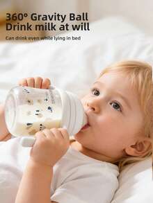1pc Baby Anti-Fall Anti-Colic Wide Mouth PP Milk Bottle, Multi-Volume Feeding Bottle Suitable For Babies Of Different Ages - Multicolor - View 1