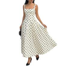 New Spring & Early Summer Women's Dress, Retro Polka Dot Strapless Elegant Dress - 30541-黃色 - 查看 6