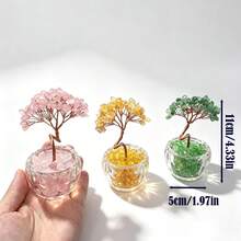 1个水晶盆栽摇钱树，水晶微景观，财富装饰，家居/办公室/汽车装饰，DIY生日礼物 - 水晶盆栽 - 查看 5