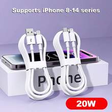 3.28ft/6.6ft Lightning 充電線 [MFi 認證] USB A 轉 Lightning 充電線，相容 iPhone 13 12 11 /Mini Pro XR Xs Max X SE 8 7 6 Plus /相容 iPod /相容 - 白色 - 白色 - 查看 1