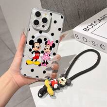 This Disney Mickey Mouse Pattern Lanyard Phone Case Features A Strong Magnetic Closure And Full Coverage Of Acrylic And TPU Material. It's Shockproof, Lightweight, And Suitable For IPhone17/16/11/13/15/15 Plus/15 Pro/15 Pro Max/12/14 Pro Max/11 Pro Max/12 Pro/12 Pro Max/13. It's A Popular Birthday Gift, Business Gift, Durable, Stain-Resistant, And Fingerprint-Resistant New Phone Case For Men And Women. It Also Includes A Mickey Mouse Phone Case And Mickey Mouse Doll Bracelet. Compatible With SamsungGalaxy S20, S21, S22, S23, And S24 Series. It's The Perfect Gift For Friends And Family. This Stylish Phone Case Is Fun, Lightweight, And Durable. IPhone17 Pro Max Phone Case, Minnie Phone Case. - Hồng - Xem 8