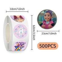 500張 MINISO 惡魔獵手女團圓形PVC貼紙，馬卡龍色系動漫角色標籤，Y2K可愛卡通設計，信封包裝與剪貼簿裝飾，時尚DIY收藏組 - 1 - 查看 11