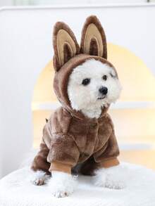 1件寵物服裝，戶外與室內穿著，歐韓風格，適合貴賓犬、泰迪犬、小型犬、幼犬、貓，舒適休閒恐龍造型服 - 彩色 - 查看 4