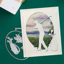 1pc Golf Metal Cutting Die, Suitable For Scrapbook Making, Handmade Crafts, Embossing Templates, Handmade Cards And Gift Card Making Tools - Playing Ball - View 7