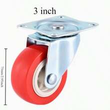 2 chiếc bánh xe xoay chịu lực nặng có phanh/bánh xe cố định/bánh xe xoay, bánh xe xoay bền màu đỏ & trắng với PVC linh hoạt, bánh xe xoay im lặng 360°, phù hợp cho nội thất, xe đẩy tay, kệ trưng bày, v.v. Chuyển động yên tĩnh và mượt mà, dễ dàng di chuyển vật liệu - bánh xe - Xem 7