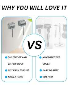 2pcs Waterproof Razor Holder, Razor Hook Wall Mount Holder, Space-Saving Storage Rack, Bathroom Accessories Shower Hook Razor - Style-A - View 3
