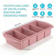 1 Cup Silicone Freezer Trays With Lids, Soup Container Style Ice Cube Trays, Easily Prepare Portioned Meals, Ideal For Storing Soups, Pasta, Sauces, And Leftovers; Dishwasher Oven - 彩色 - 查看 7