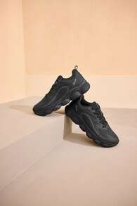 XTEP Bouncy Shoes | Men's Running Shoes New Arrival, Lightweight Sports Shoes, Retro Chunky Sneakers, Thick Sole, Versatile Outdoor Shoes, Black - Black - View 3