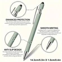 12pcs Luxury Metal Ballpoint Pen Set, Includes 2 Pens + 10 Refills, Gold And Green Elegant Retractable Ballpoint Pens With Stylus Tip - Smooth Writing, Non-Slip Grip, Compatible With All Devices - Perfect For Daily Use, Ideal Gift For Teachers, Graduates And Office Staff - Sets - View 2