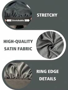 Women's Satin-Lined Sleep Cap With Elastic Band, Multiple Colors Available, Soft Polyester Knit Lining, Suitable For Long Hair, Women's Sleep Cap, Solid Color Sleep Cap, Suitable For Bathing And Sleeping, Applicable For Spring, Summer And Autumn Sleep Bonnet,Beach,Hat,Holiday,Travel - Multicolor - View 6