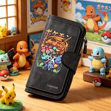 1 chiếc ví trẻ em thời trang bằng PU gấp gọn dung tích lớn Pokemon, ví đựng thẻ thiết kế in đôi hoạt hình Pokemon Starter Trio với hình minh họa Pokemon Starter Trio rực rỡ, lý tưởng cho du lịch ngoài trời và mua sắm, quà tặng lễ thiết thực - QB-A-BKM-05 - Xem 16