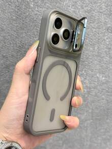 Casing Ponsel Mewah Transparan dengan Dudukan Lensa Magnetik, Kompatibel dengan iPhone 17 Pro Max, 17 Pro, 16 Pro Max, 16, 15, 14, 13 Pro Max, Desain Matte, Mendukung Pengisian Daya Nirkabel dan Anti Jatuh. - Grey - View 2