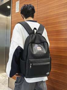 1個男童女童尼龍拉鍊開合休閒後背包 學生書包 適合四季日常使用 - A - 查看 2
