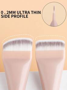 ronshadow 2 piezas Brocha de base sin costuras de cabeza plana + 3 piezas Juego de esponjas de maquillaje triangulares, incluye brocha de base angular, herramienta de maquillaje de aplicación rápida no absorbente apta para principiantes - Multicolor - Ver 10