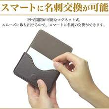 prendre Business Card Holder Business Card Case Card Case Business Card Magnetic PU Leather 1 Second Open/Close Men's Women's Stylish Business PR-BUSINESSCASE - 写真のように - チェックする 4